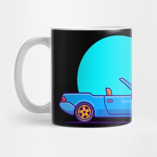 Cabriolet Car Cartoon Illustration Mug